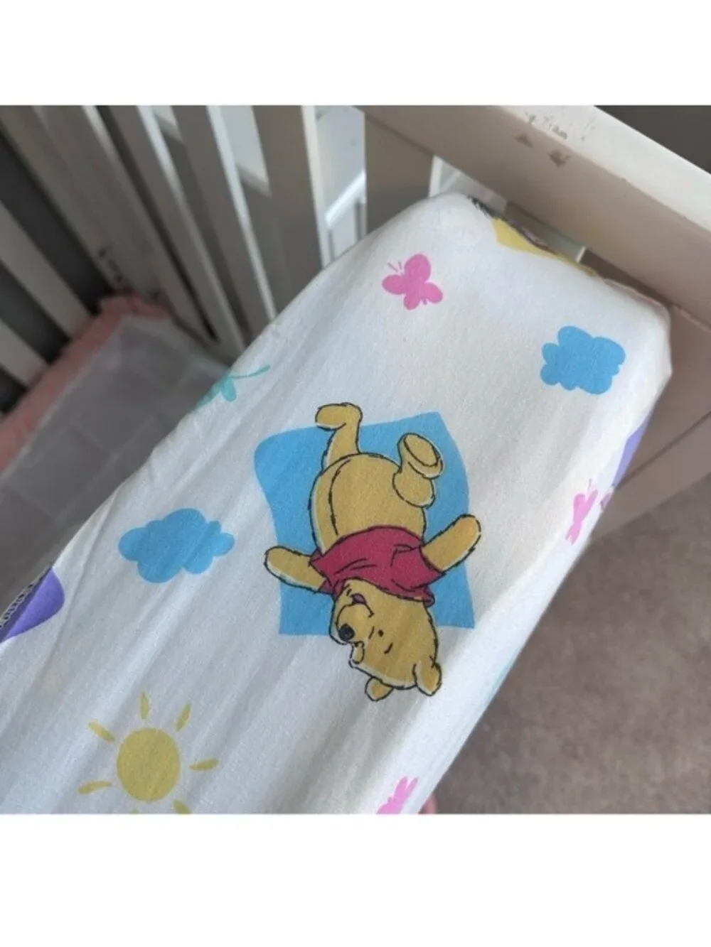 Disney | Vintage Winnie The Pooh Crib Sheet and Reversible Tigger Pillow Case